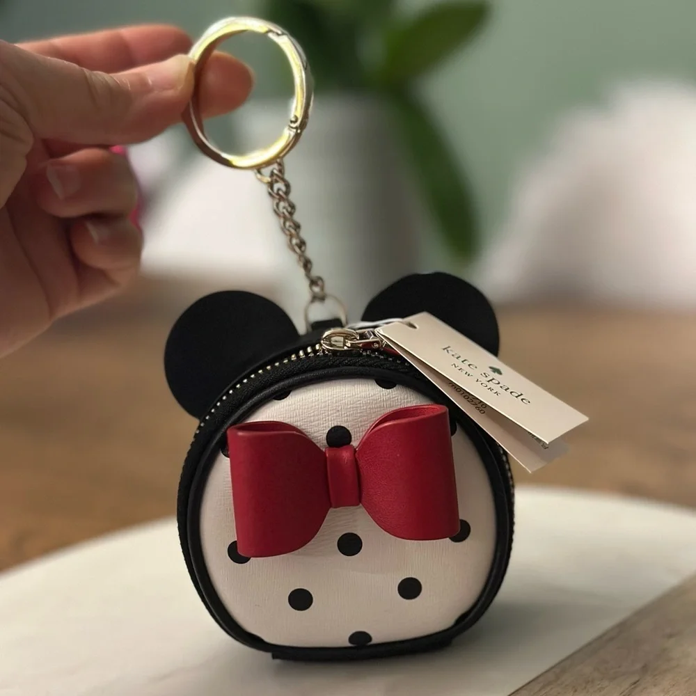 NWT！NEW！Kate Spade x Disney Minnie Bag Charm Key Fob Coin Purse Keychain